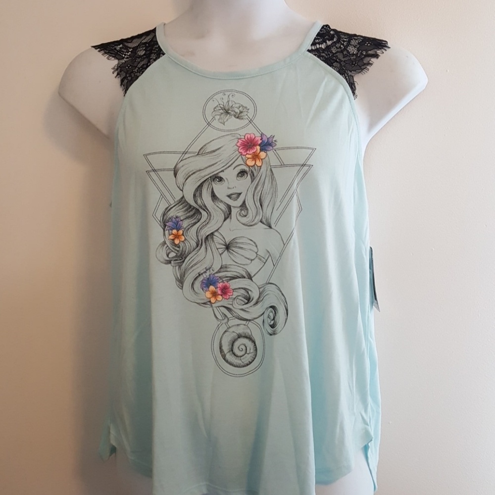 Disney Little Mermaid Ariel Lace Shoulder Top 2x